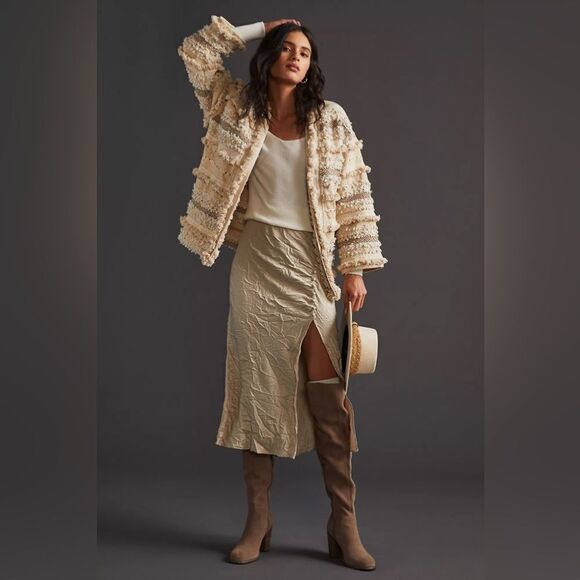 DOLAN Collection Anthropologie Fringed Textured Jacket Medium - Picture 1 of 8